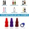 Bouchon de Bouteille de Vin en Silicone Antidérapant, Scellage de Bouteille Réutilisable Anti-fuite, Bouchon de Conservation pour Bouteilles de Vin et de Champagne