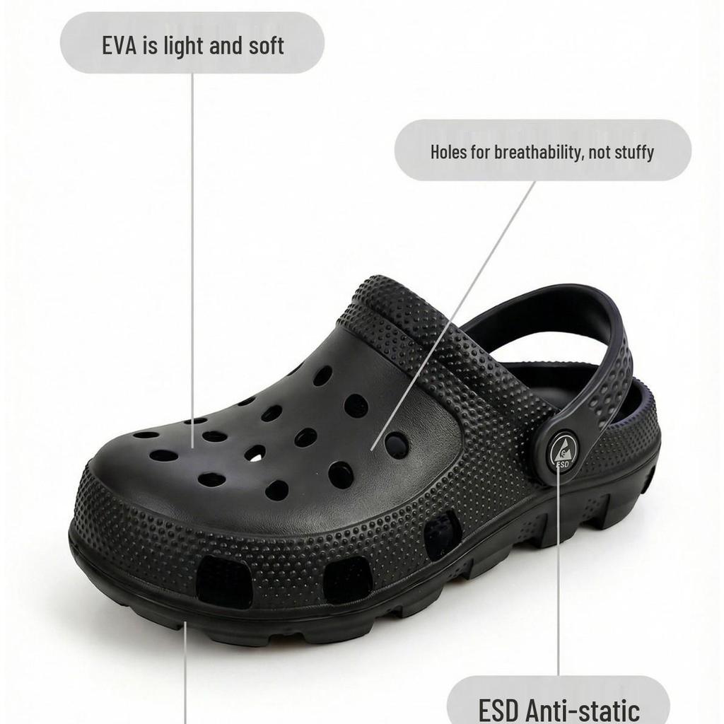 EVA Non-Slip Breathable Anti-Static Six-Hole Clog Shoes with Thick Sole for Men & Women