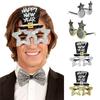 Happy New Year Glasses Party Dress-up Eyeglasses New Year Party Costume Accessories for Kids Boys Girls Christmas Party