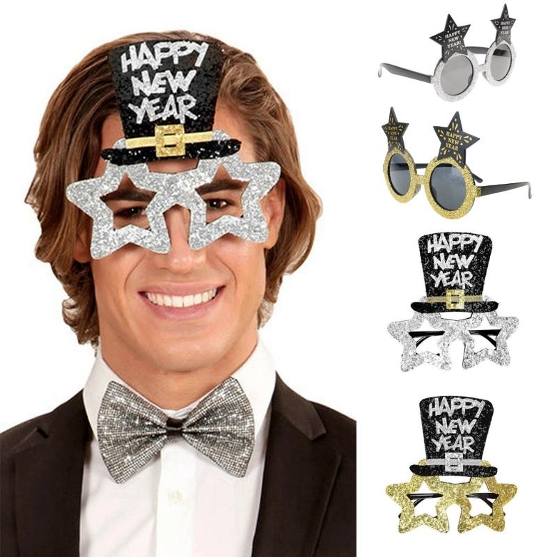 Happy New Year Glasses Party Dress-up Eyeglasses New Year Party Costume Accessories for Kids Boys Girls Christmas Party
