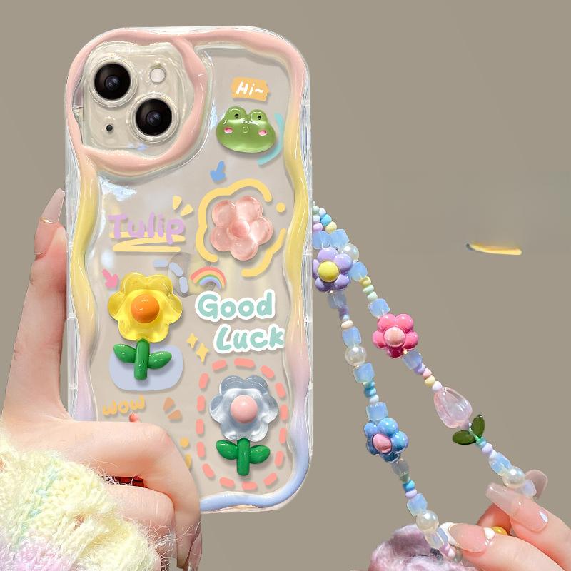 Applicable To Apple 14 Mobile Phone Case IPhone 13promax Transparent Silicone 11/12mini Three-dimensional Doll Chain