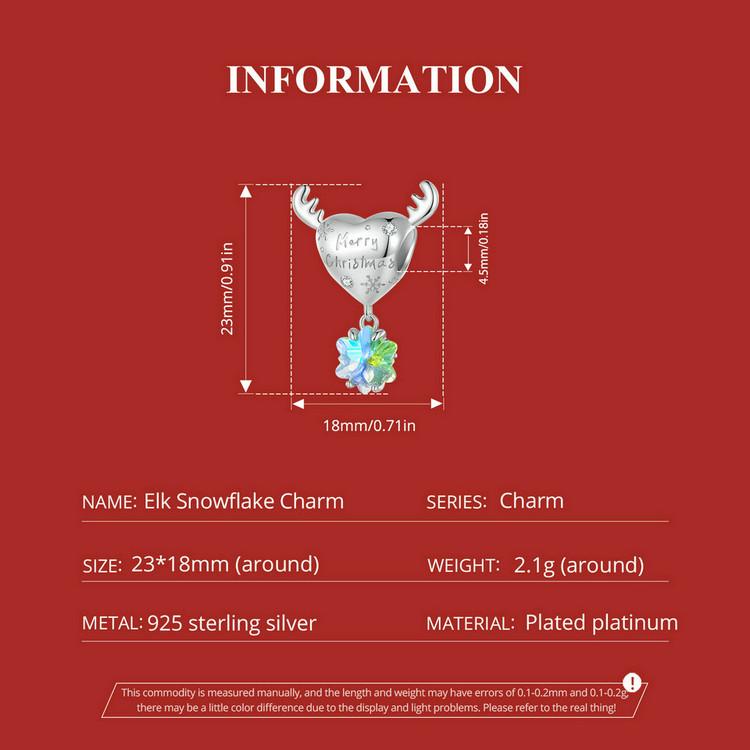 WOSTU 925 Silver Christmas Tree Car Beads Elk Snowflake Charm Snowman Puppy Cat Pendant Fit DIY Bracelet Necklace Cute Xmas Gift