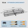 54''X 19''X5.5'' Hitch Mount Cargo Carrier Basket with Stabilizer and Straps 500 LBS Capacity Rear Luggage Rack Basket Fits Sed