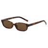  New Ins Popular Fashion Small Rectangle Polarized Men Sunglasses Shades UV400 Retro Leopard Tea Women Punk Sun Glasses