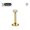 Titanio F136 2/2,5/3/4/5/6Mm Stud Labret con Zirconia Cubica 16G Trago Elica Cartilagine Conchiglia Flatback Lobo Orecchio Piercing Gioielli Corpo