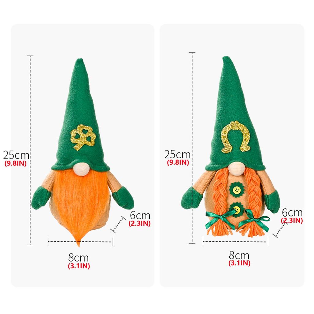 St.Patrick's Day Green Gnome Plush Ornaments, Irish Rudolph Doll ...