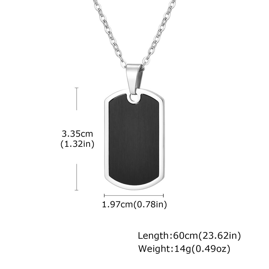 Trendy Dog Tag Necklace for Men Boys,Waterproof Stainless Steel Black Military Pendant,Casual Male Jewelry Gift