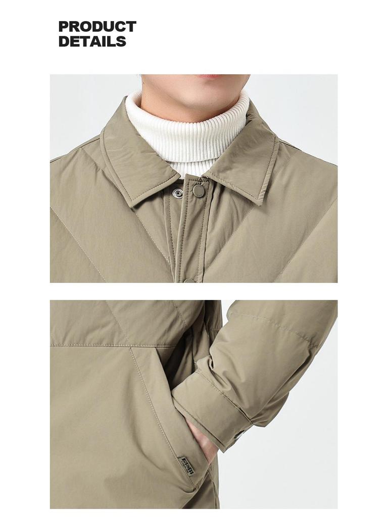 Men's Winter White Duck Down Lightweight Casual Jacket - New Loose Fit, Warm, Versatile, Trendy Style, Plus Size Available