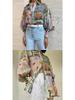 European & American Women's Long Sleeve Printed Shirt - Casual, Fashionable, Lapel Design for Business and Everyday Wear.