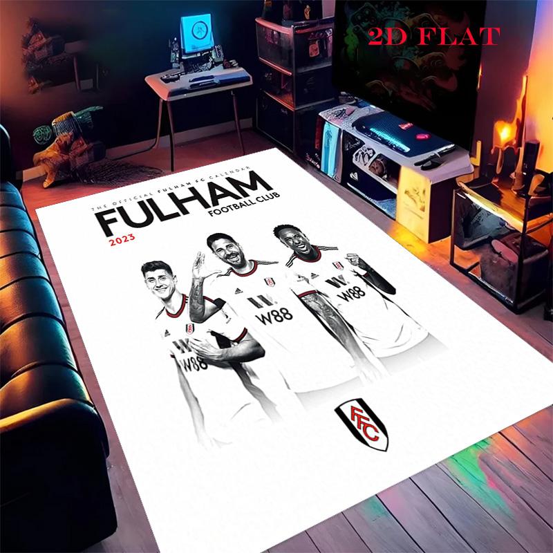 Fulham Football Club Teppich für Wohnzimmer Schlafzimmer Zuhause Sofadekoration, rutschfeste Bodenmatte für Kinder zum Spielen