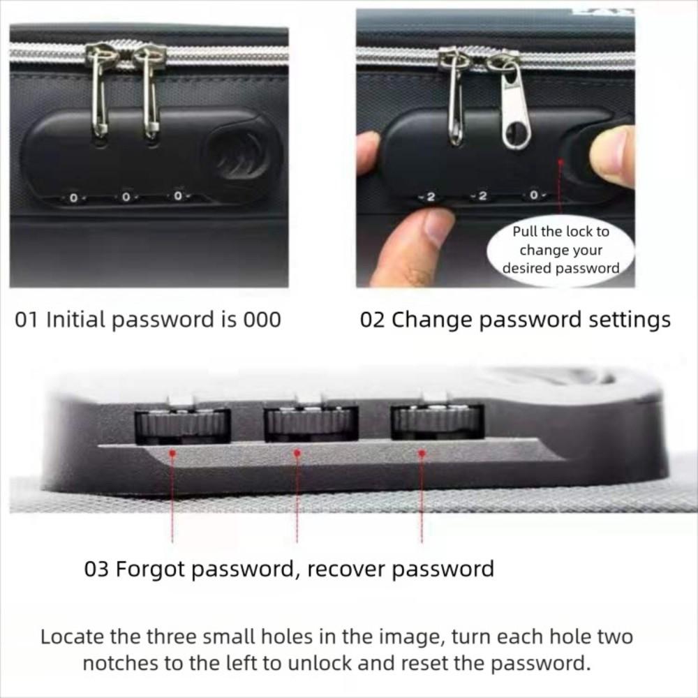 Canvas Password Lock Pen Box 4 Layers Portable Organizer Box Large-Capacity Pencil Case  Kids