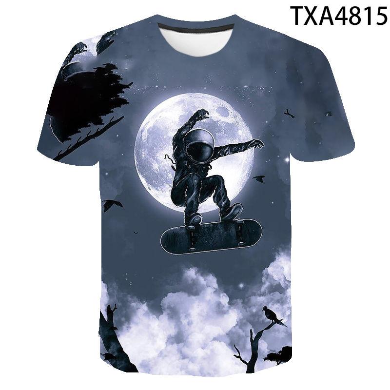 2020 Casual 3D T Shirt Men Women Children Space Astronaut Planet Explore Digital Print Cosmonaut T-shirt Cool Boy Girl Tops Tees