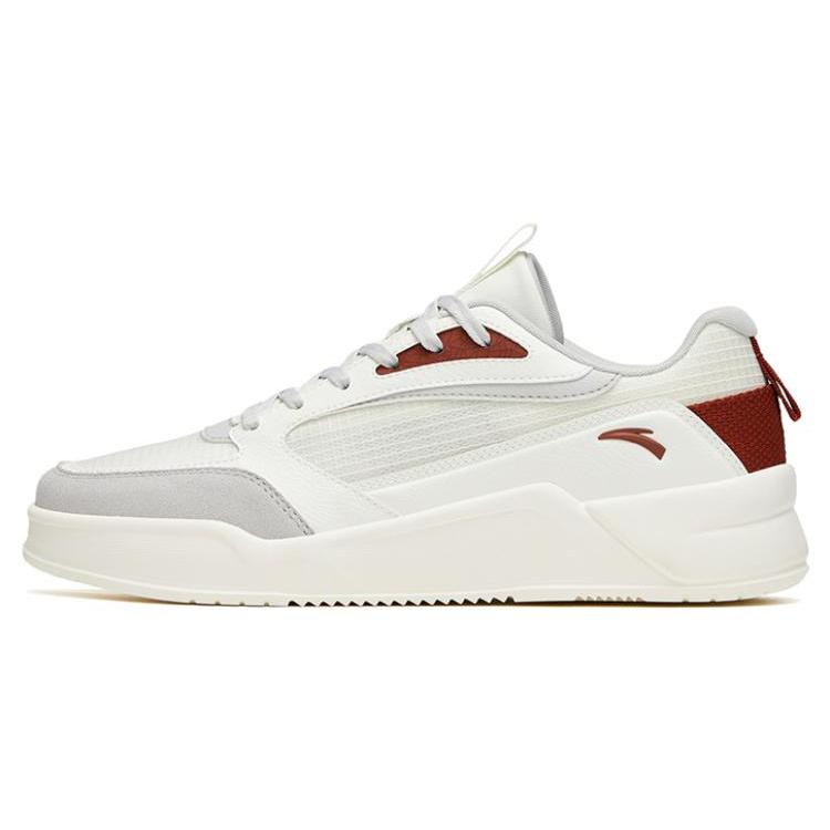 

New Anta Rubber Bullet Anti Slip And Wear Resistant Lightweight Low Top Skateboard Shoes White Gray Red 912328033-3 40.5