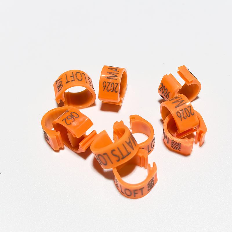 Personalisierte 100 Stück Innendurchmesser 8mm Kunststoff Taubenringe - Kundenspezifische Lasergravur, Taubenfußringe