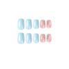 24 pièces/ensemble ongles rapides morceau de bleu amour doré à pois faux Nials autocollant portable imperméable manucure fini ongles