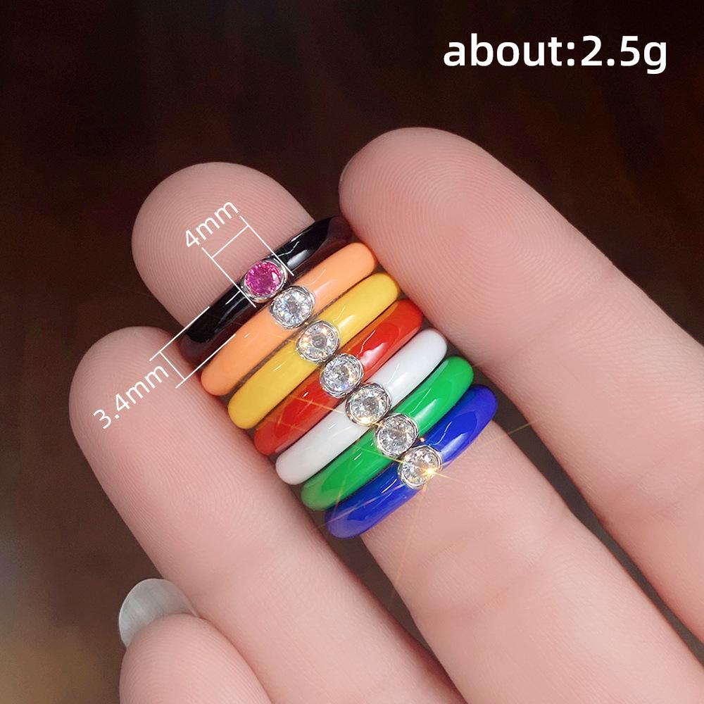 Anello Estivo, Anello Arcobaleno Smalto a Goccia Vento, Anello Trendy da Dito Indice per Donna