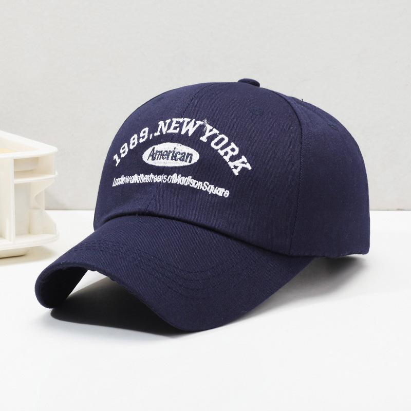 Korean-Style Retro Baseball Cap, Versatile Women'S Street Letter Embroidery Hat With Floral Patterns, Summer Couple Accessory