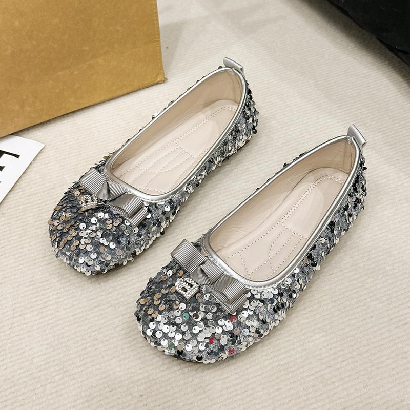 

Модные женские балетки большого размера, удобные женские слипоны, нескользящие лоферы на мягкой подошве, летняя женская мода, блестящие туфли Мэри Джейн с пайетками 43 серебряный