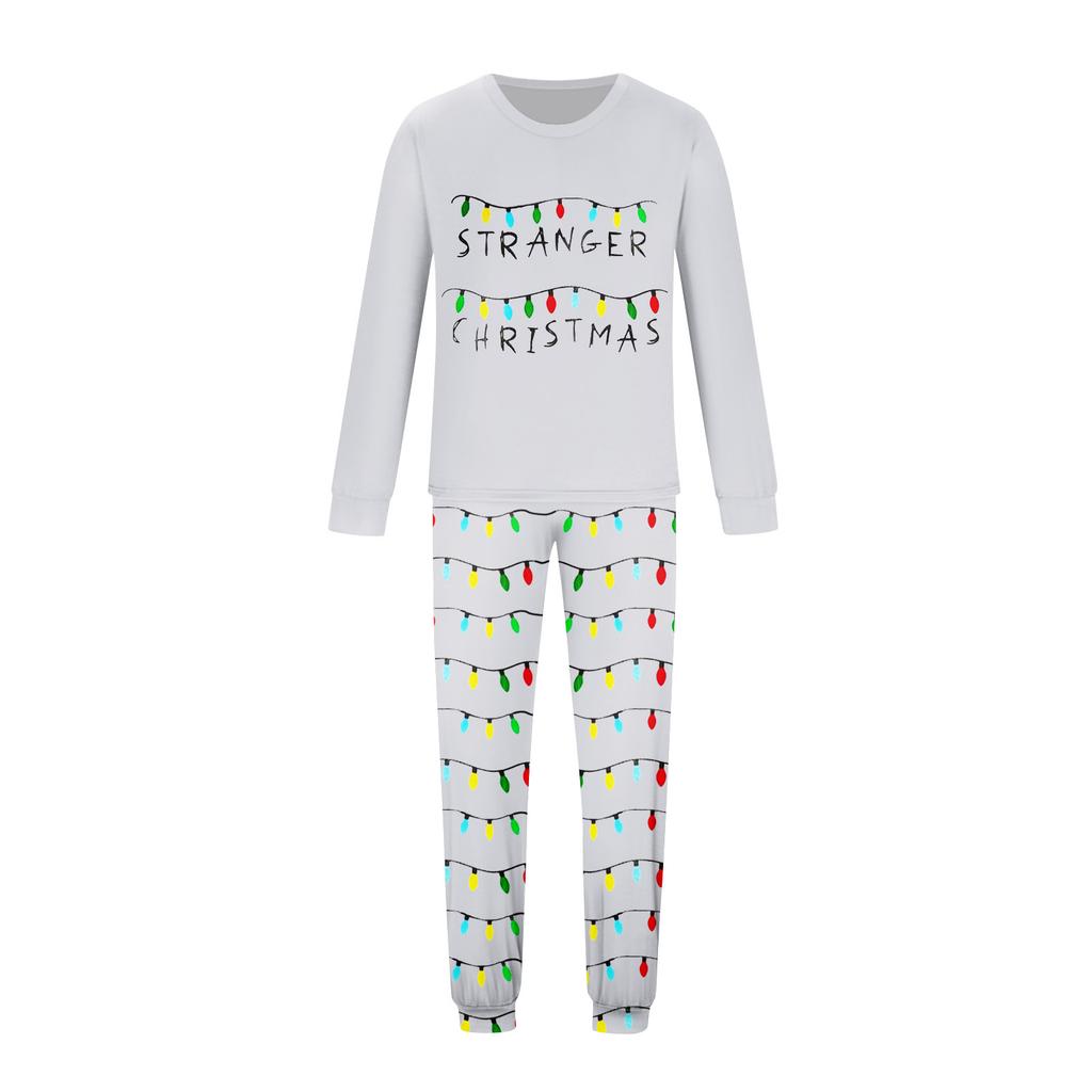 Druk Piżamy Słodki Zestaw Rodzinny, Ubrania Domowe, Zestaw Rodzinny Top z Długim Rękawem Spodnie