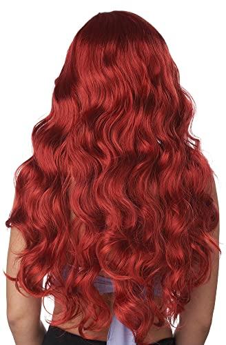 California Costume Mermaid Ariel-style Red Wig for Adults, Red, 7022-087