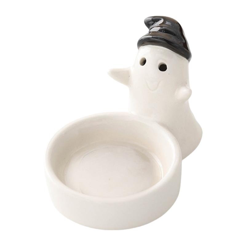 

Ceramics Cute Ghostly Figurine Candle Holders Halloweens Tealight Holders Candlestick Table Decors for Festivals Party 1