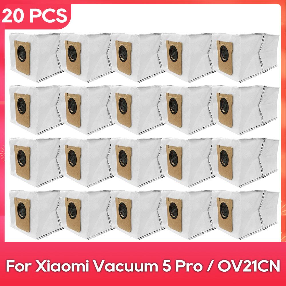 Compatible For ( Xiaomi Robot Vacuum 5 OV31GL / Xiaomi Robot Vacuum 5 Pro OV21GL ) Parts Main Side Brush Filter Mop Dust Bag