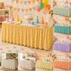 Pastoral Floral Fruit Print Table Skirt Dustproof Party Decoration for Birthday Home Cabinet Cover 140cm 180cm 210cm 275cm