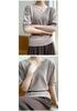 Tricou de bază pentru femei, cu gât în V, tricotaj larg din lână pură, cu mânecă scurtă, din cașmir