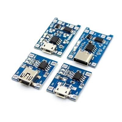 10 Stück Typ-C Micro Mini 5V1A 18650 TP4056 Lithium-Batterielademodul Ladeplatine mit Schutz Doppelfunktion 1A Li-ion
