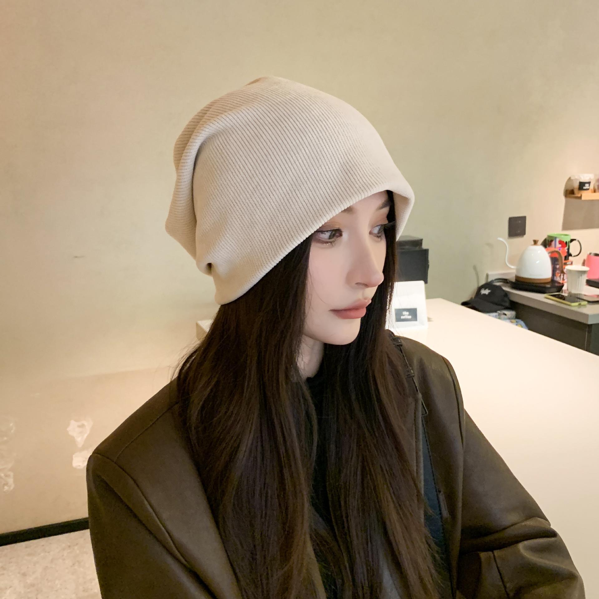 

Лицо маленькая шляпа женская однотонная универсальная модная шапка-бини мужская модная уличная головная шляпа вязаная шапка Adult average size бежевый