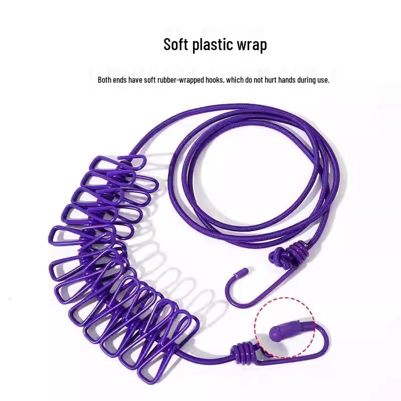 Portable Windproof Travel Clothesline for Indoor and Outdoor Use