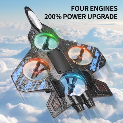 Glider Flying Helicopter RC Hobby Jet Plane 2.4G Stunt Remote Control Foam Fighter Airplane Toy With Light
