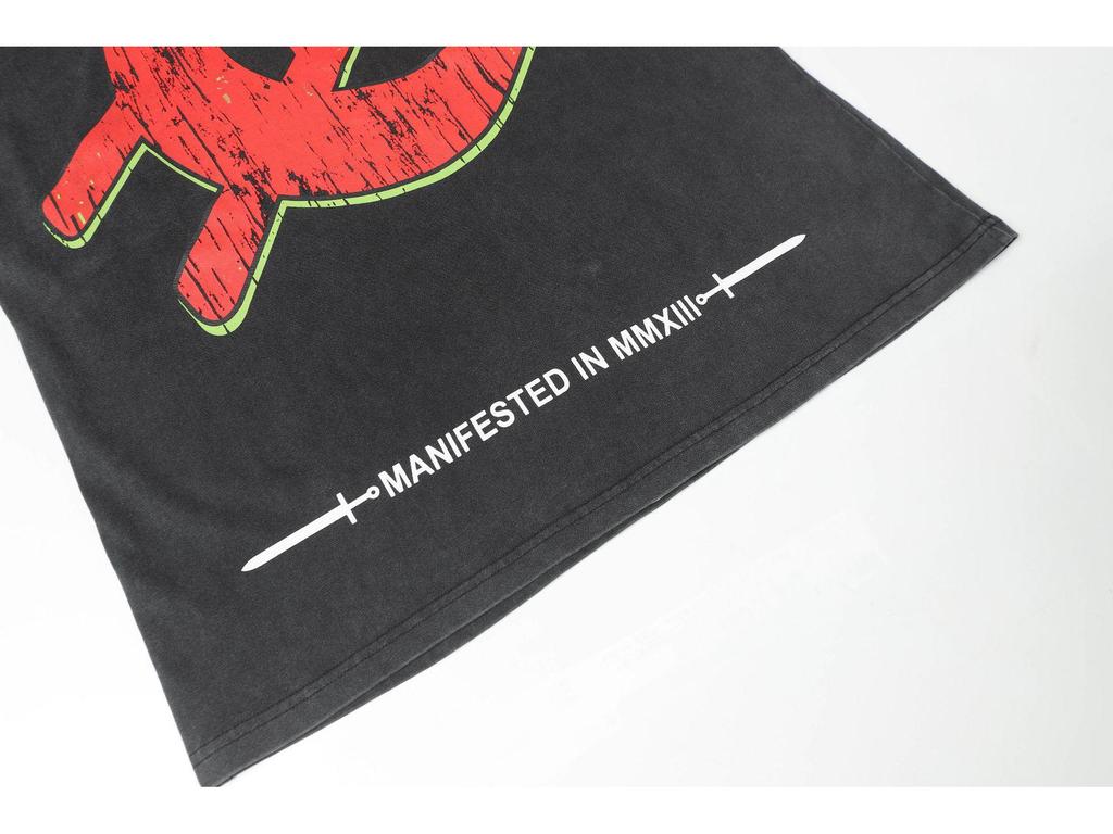 25sss Neues Unisex-T-Shirt mit Totenkopf-Rockband-Motiv – Normale Passform, Kurzarm