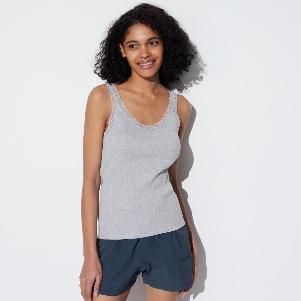 

ТОП-МАЙКА UNIQLO 2WAY С РИПОВЫМ КРУЖЕВОМ