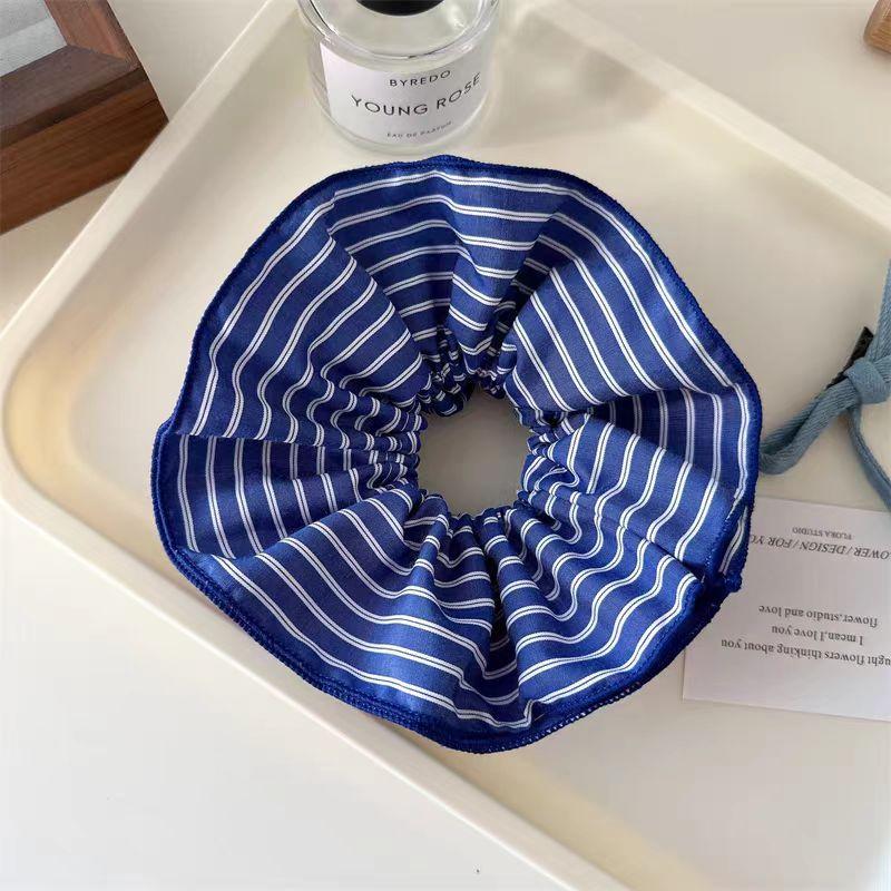 

1 шт. корейская девочка с синей полосатой двухслойной петлей для волос-колона, резинка для волос, резинка, повязка на голову, аксессуар для волос