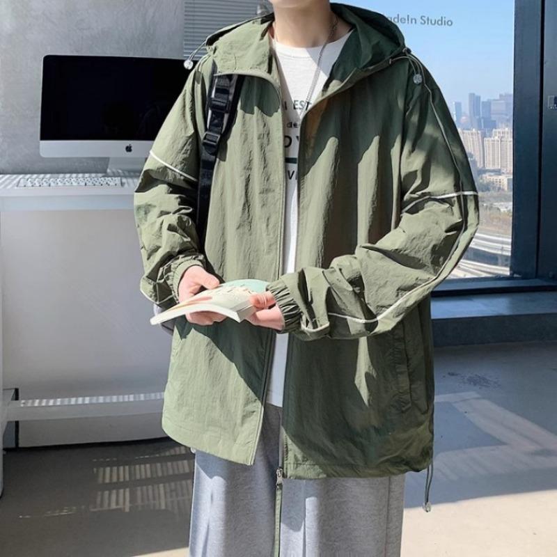 

Летняя одежда для защиты от солнца для мужчин, новая модная одежда для защиты от солнца, защита от ультрафиолета, дышащая, легкая куртка с капюшоном для мужчин 3XL