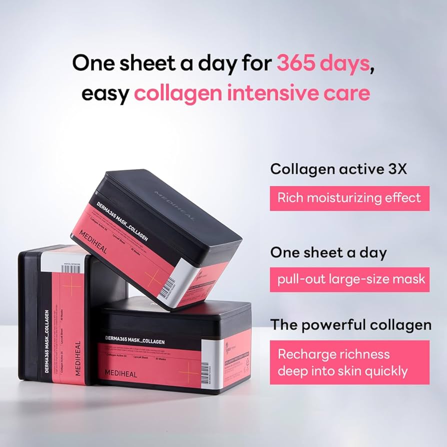 

MediHeal Derma 365 Mask Collagen 30ea + RANDOM GIFT