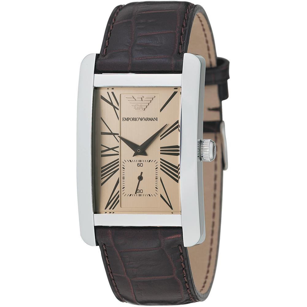 Emporio Armani Историческая коллекция Бежевая кожа Коричневый Мужские Кварцевые AR0154 бежевый
