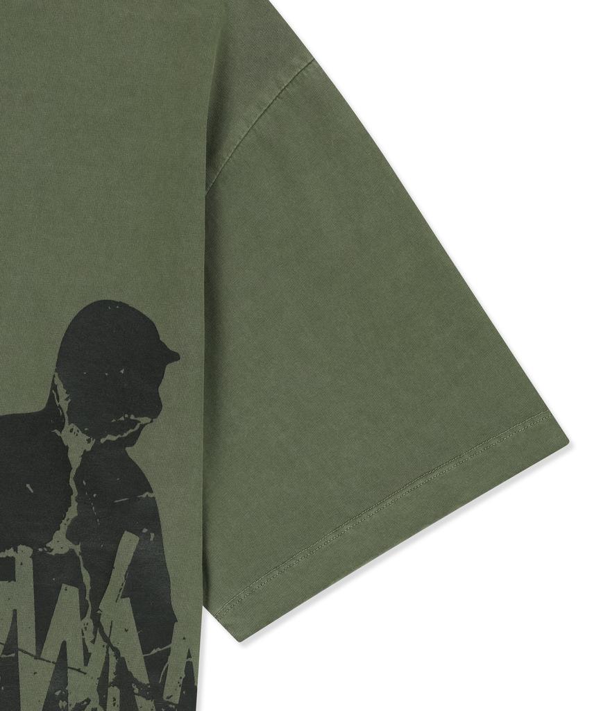 BROWNBREATH Pigment Surfing Tag Tee - Khaki