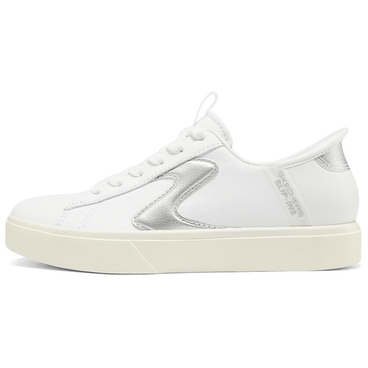 Skechers Court Classics Fashion Comfortable Breathable Low-Top Skate Shoes Women sneaker Silver 185056-WSL 38