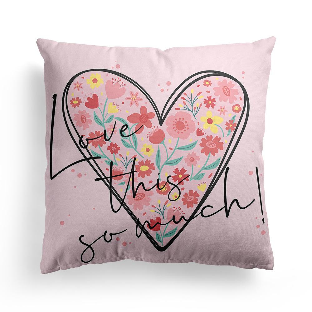 Floral Print Pillowcase, Home Peach Skin Velvet Material Sofa, Car Office Bedside Pillow and Cushion Cover