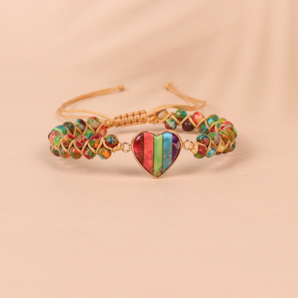 Double-Layer Heart Charm Friendship Bracelet