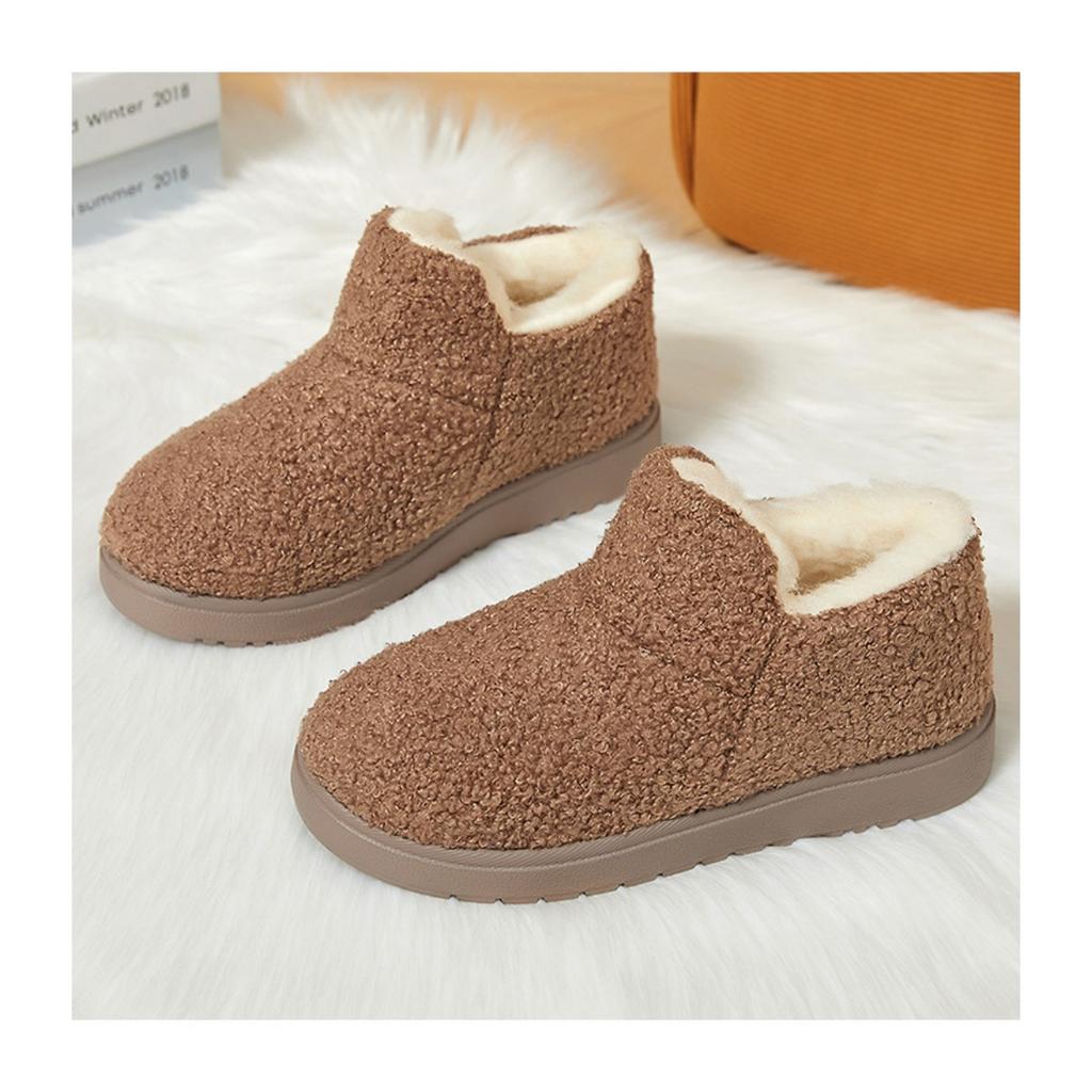 Winter New Cotton Shoes with Plush and Thick Thickness, Soft Soled Cotton Boots for Home Snow Boots