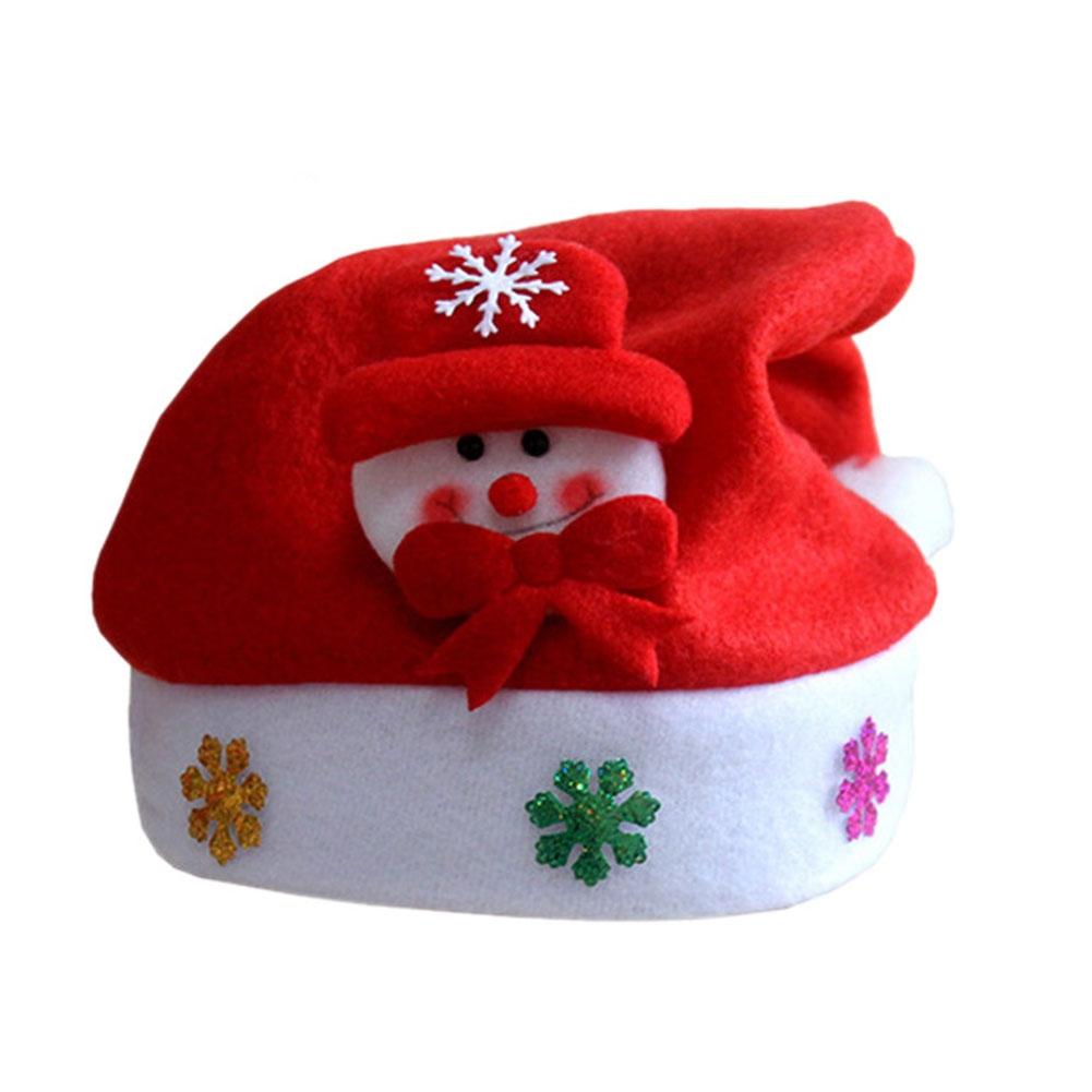 Adult/Children Christmas Santa Hat Non-woven Fabric Plush Fabric