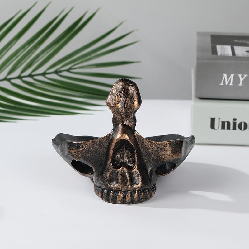 

Skull Glasses Stand Desktop Ornaments Key Holder Sculptures For Entryway Resin Crafts Creative Storage Box Home Decoration