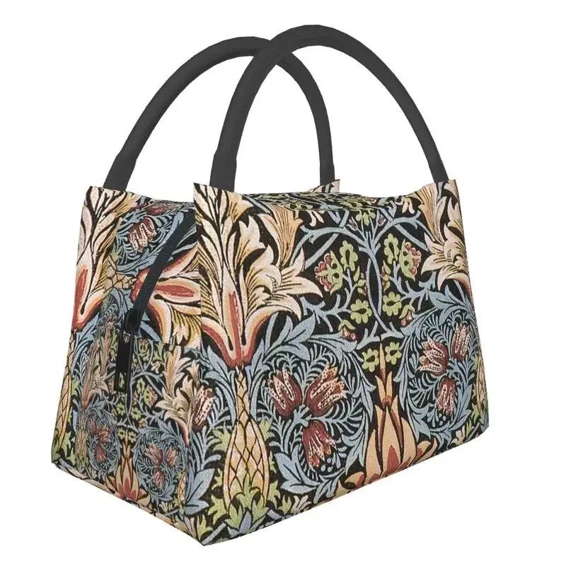 William Morris Insulated Lunch Bag for Women Portable Snakeshead Cooler Thermal Lunch Box Beach Camping Travel Shoulder Bag