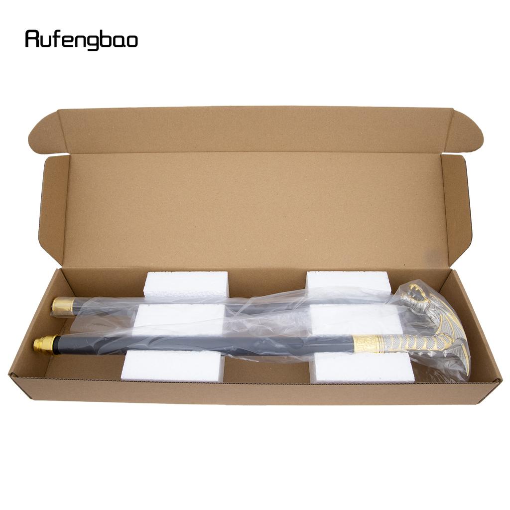 Golden White Dragon Head Fashion Walking Stick Decorative Stick Cospaly Vintage Party Fashionable Walking Cane Crosier 94cm