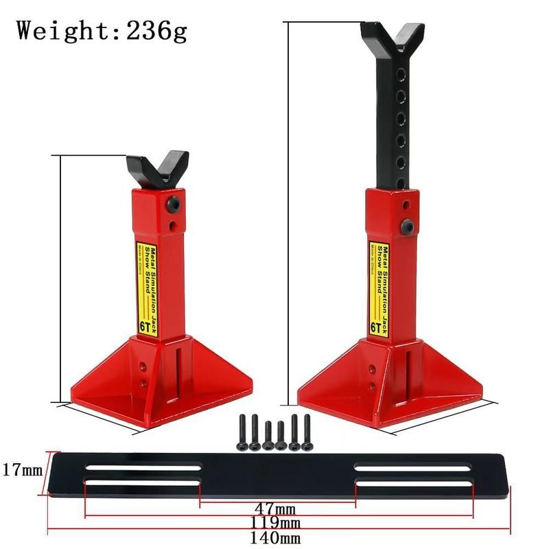 Simulation Metal Height Adjustable Jack RC Car Holder Stand Decoration for 1/8 1/10 RC Crawler Axial SCX10 Traxxas TRX4 D90