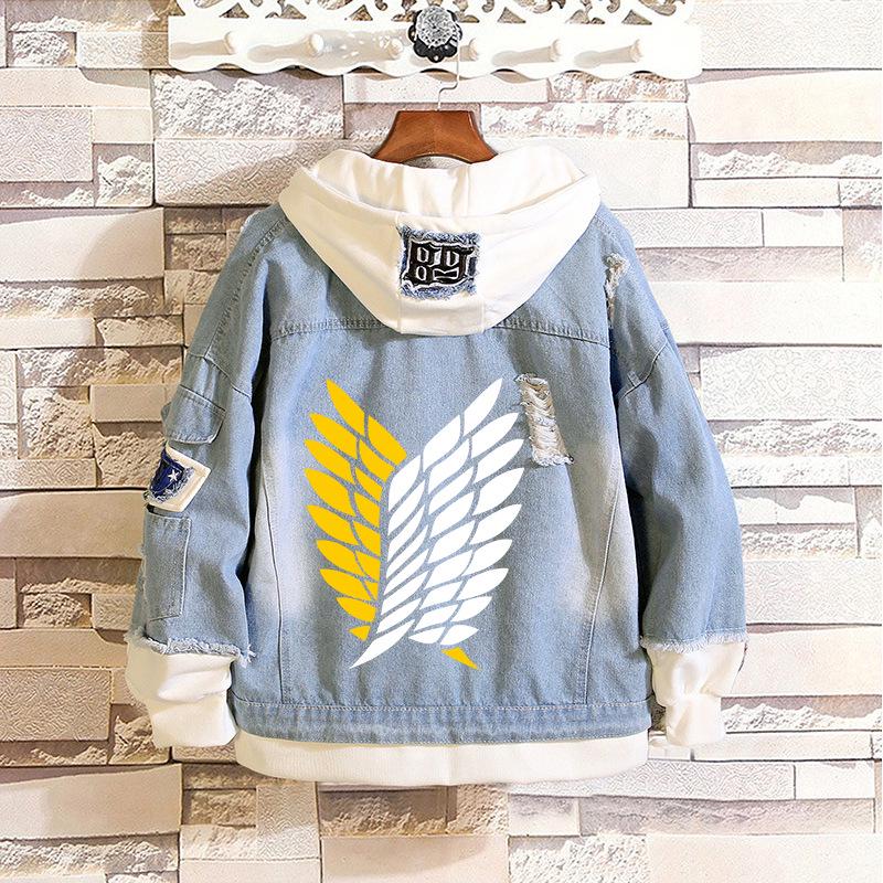 Attack On Titan: Eren, Mikasa, Levi Survey Corps Casual Denim Jacket (Unisex)