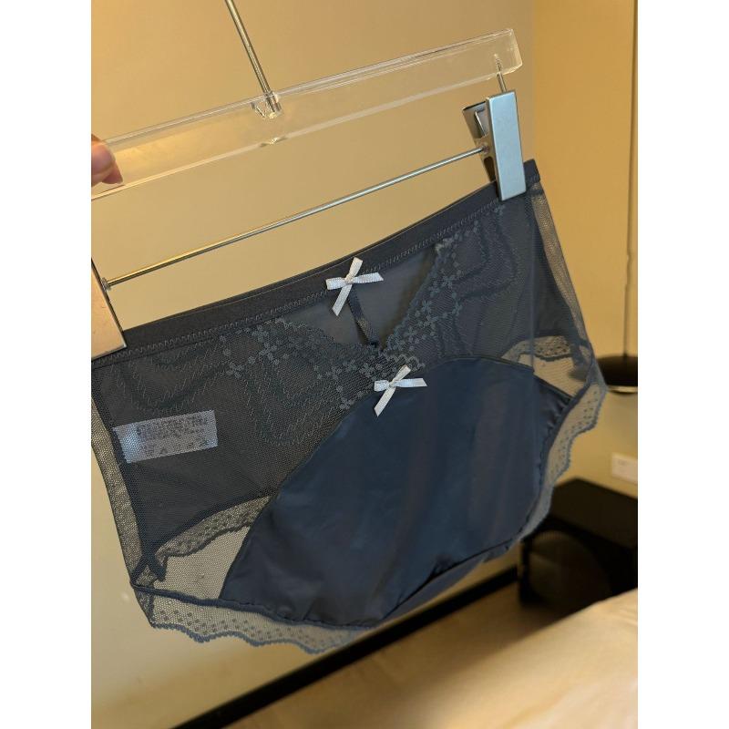 Lady Summer Sexy Lace Transparent Hollow Out No Mark Breathable Comfortable Hip Waist Triangle Briefs